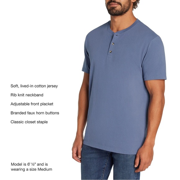 Eddie Bauer Short Sleeve Henley-Purple-Size M-NWT - Picture 3 of 7